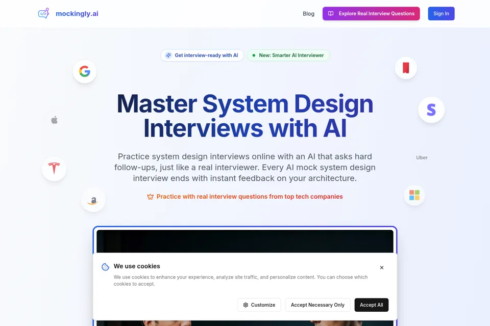 Aperçu de la landing page