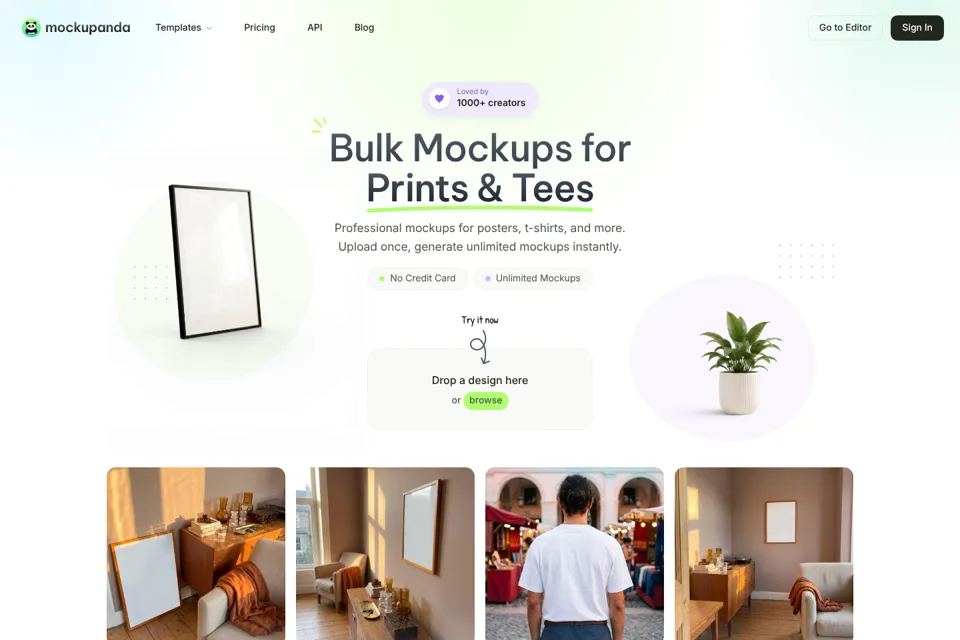 Aperçu de la landing page