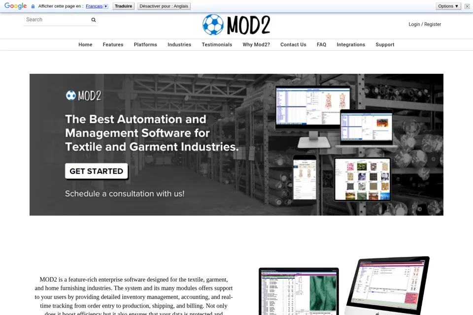 Aperçu de la landing page
