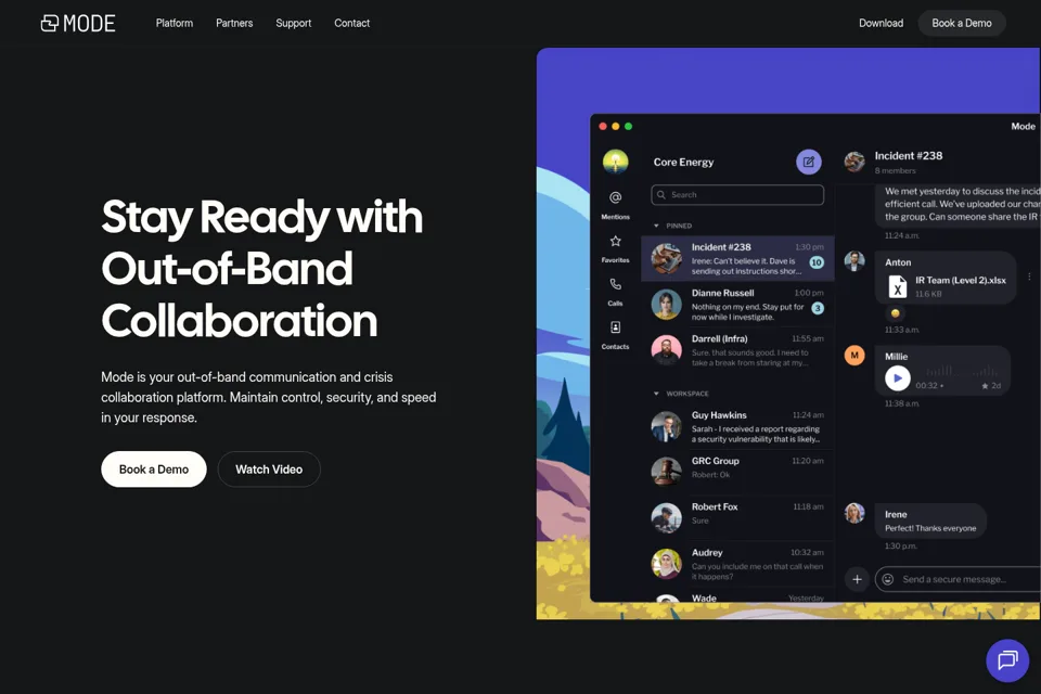 Aperçu de la landing page