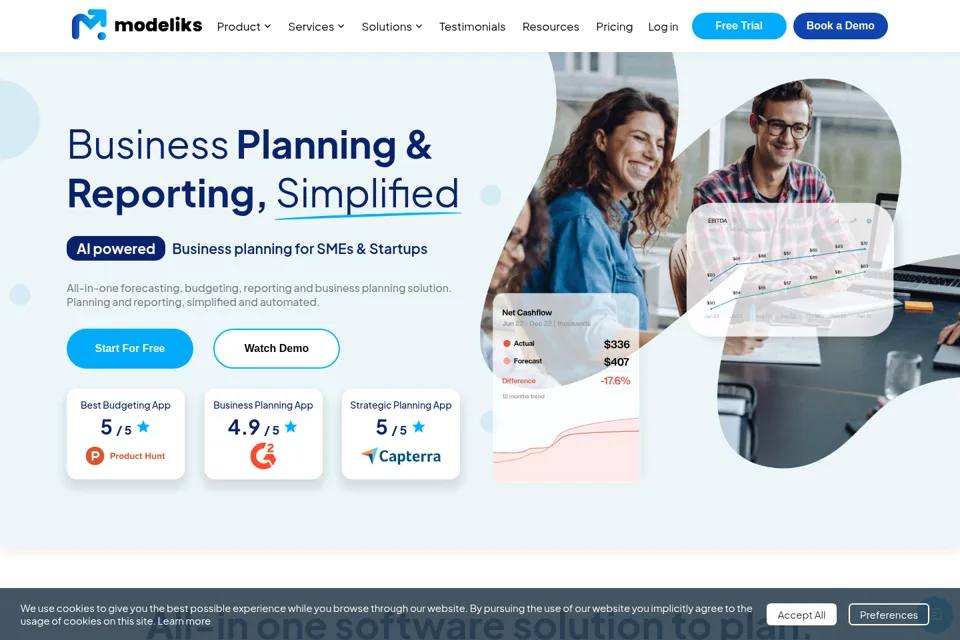 Aperçu de la landing page