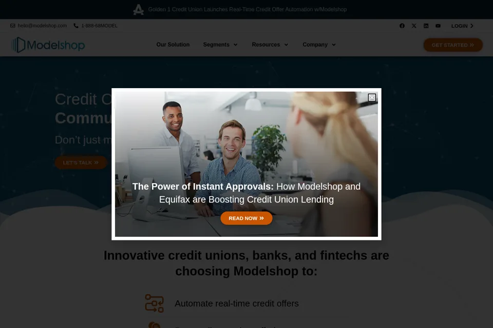 Aperçu de la landing page