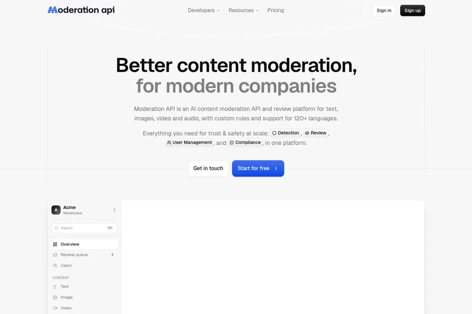 Landing page preview