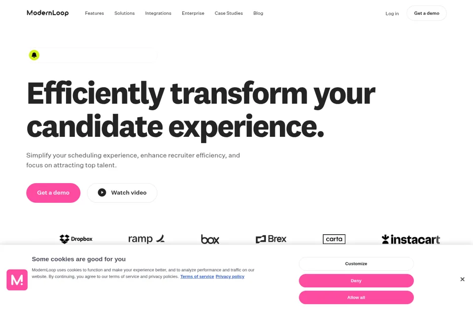 Aperçu de la landing page