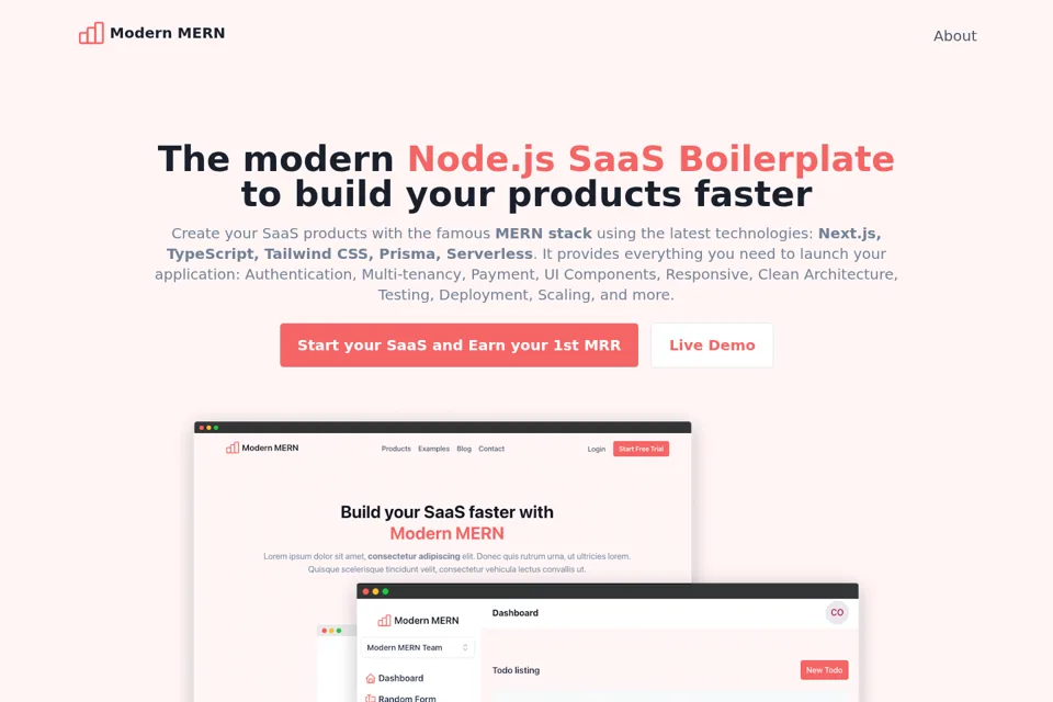 Aperçu de la landing page