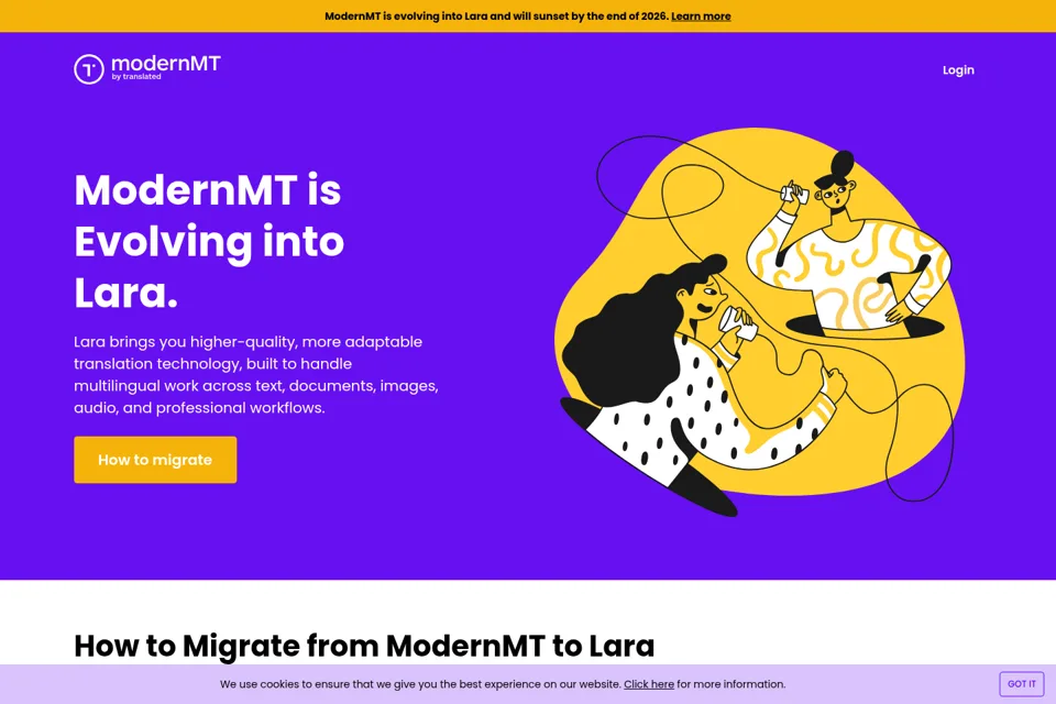 Aperçu de la landing page