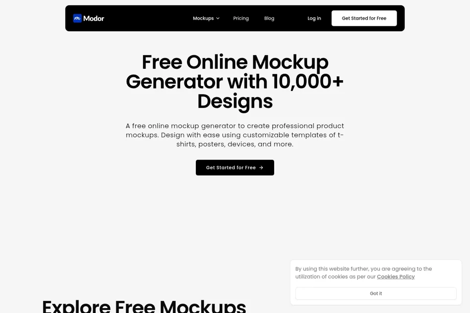 Aperçu de la landing page