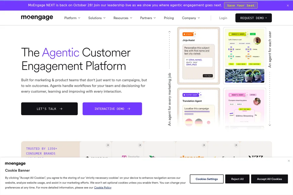 Aperçu de la landing page