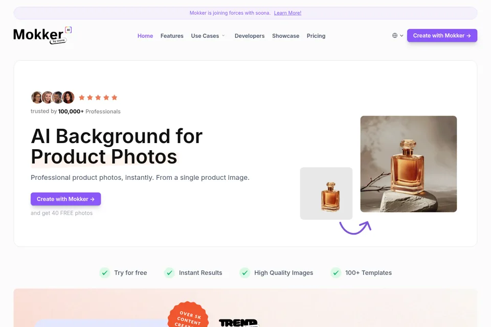 Aperçu de la landing page