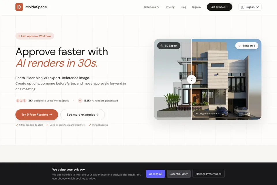 Aperçu de la landing page