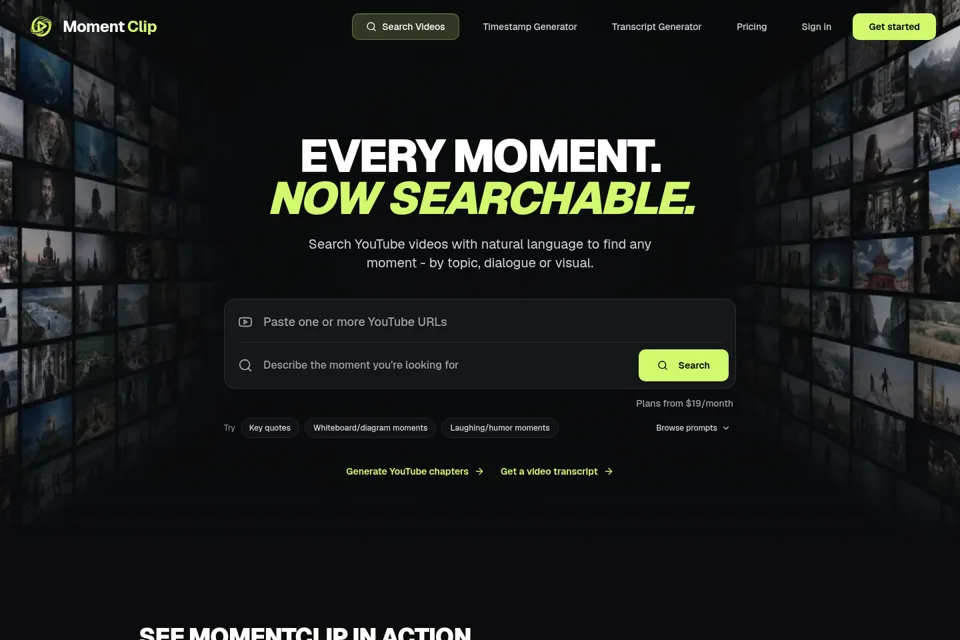 Aperçu de la landing page