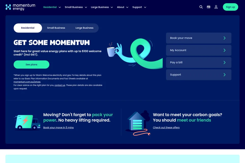 Aperçu de la landing page