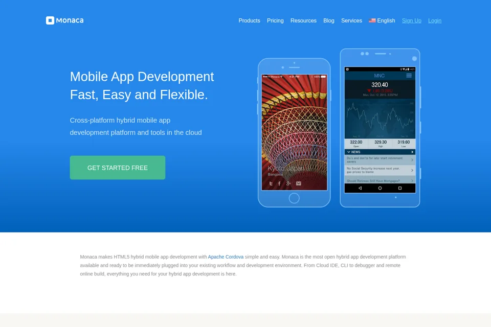 Aperçu de la landing page