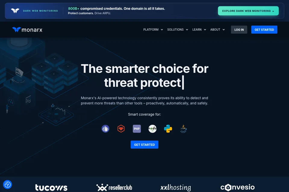 Aperçu de la landing page