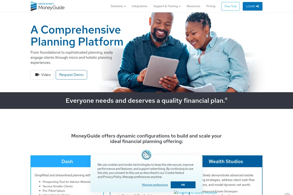 Aperçu de la landing page