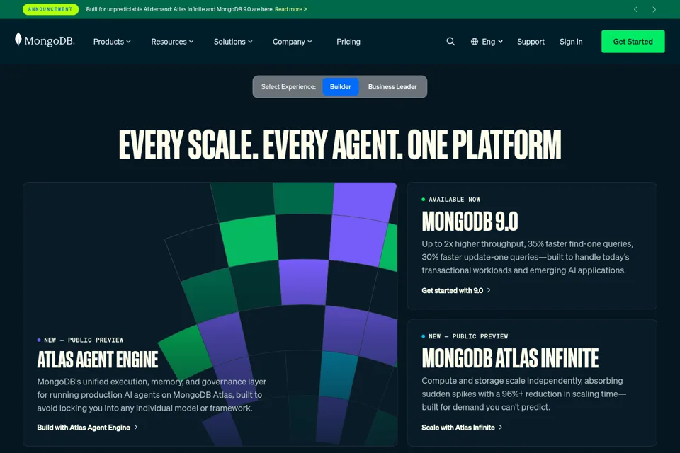 Aperçu de la landing page