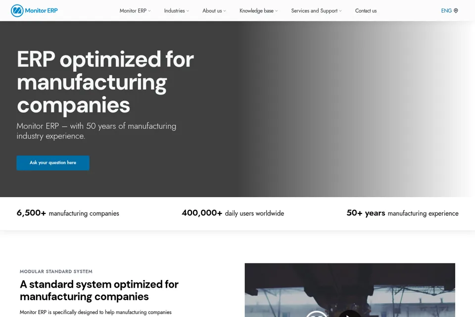 Aperçu de la landing page