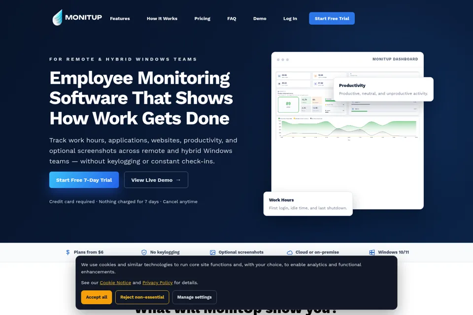 Aperçu de la landing page