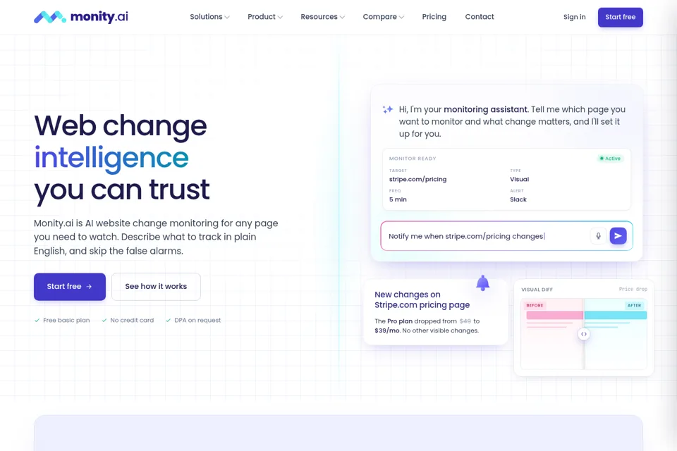 Aperçu de la landing page