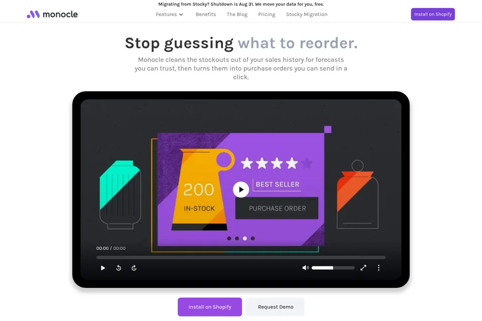 Aperçu de la landing page