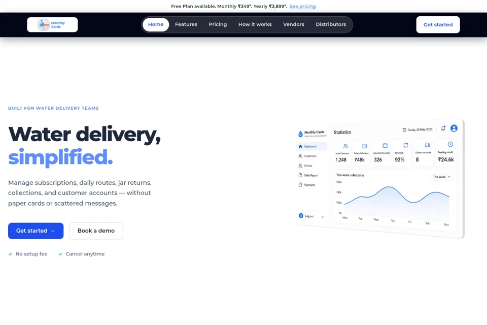 Aperçu de la landing page
