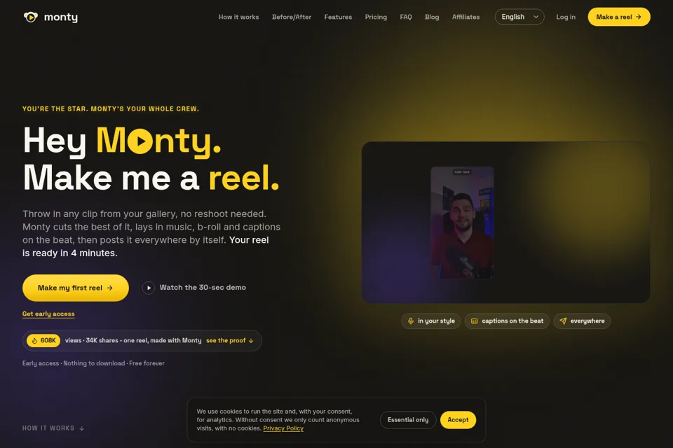 Aperçu de la landing page