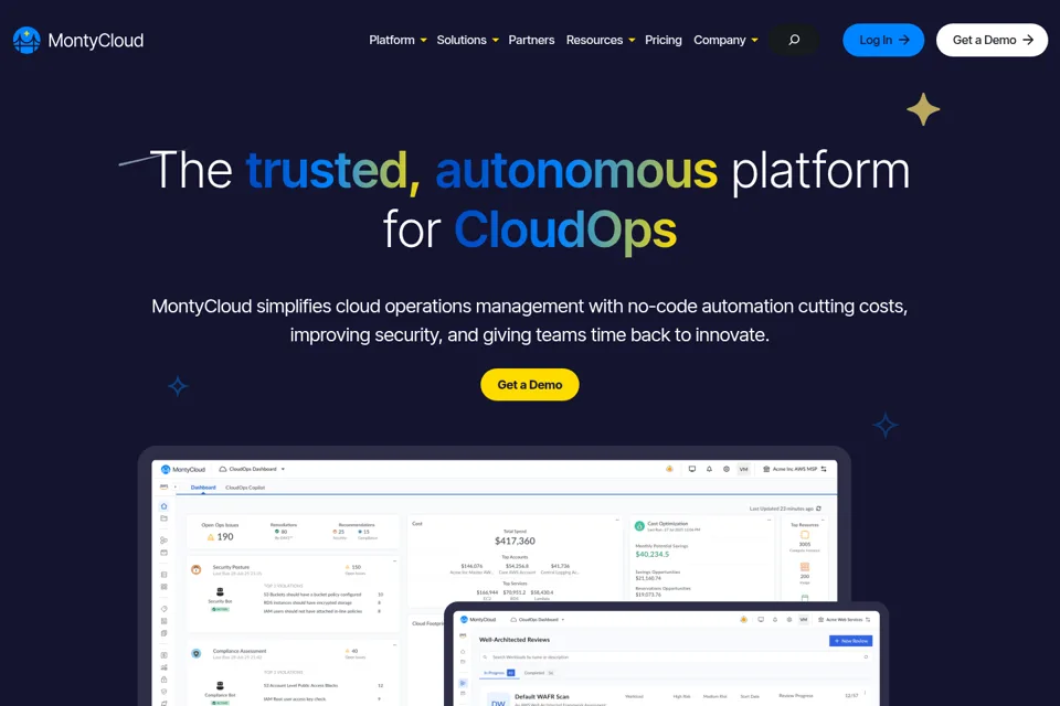 Aperçu de la landing page