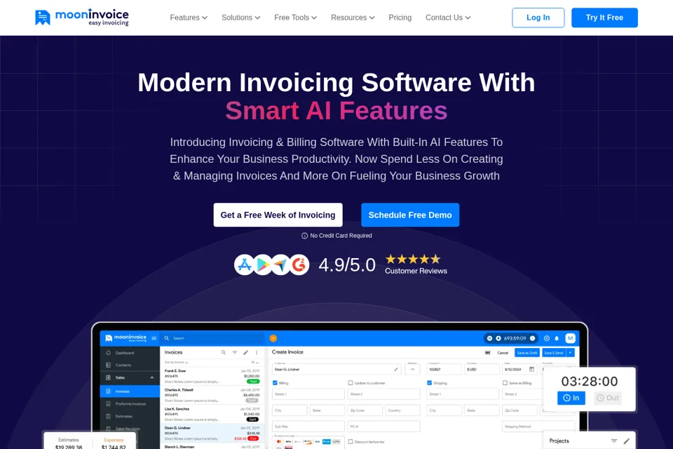 Aperçu de la landing page