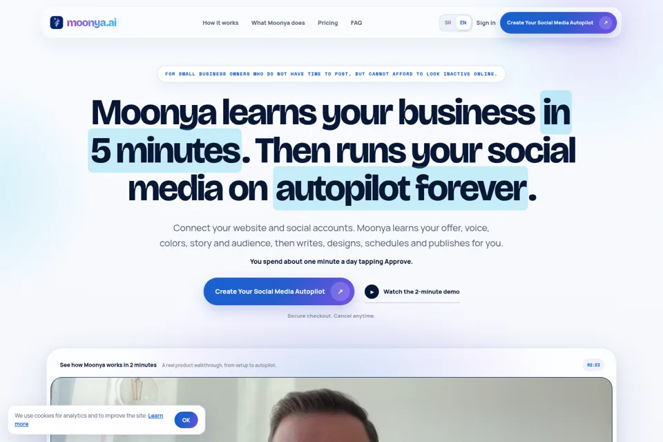Aperçu de la landing page