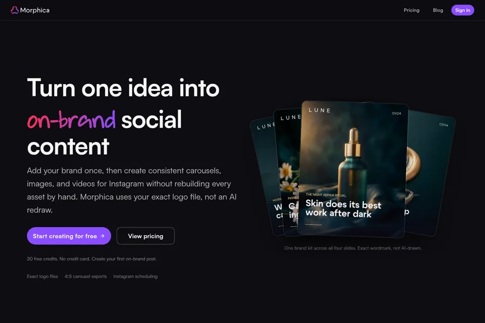 Aperçu de la landing page