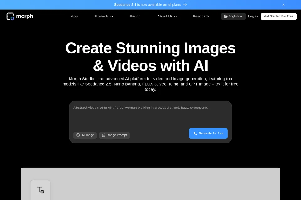 Aperçu de la landing page