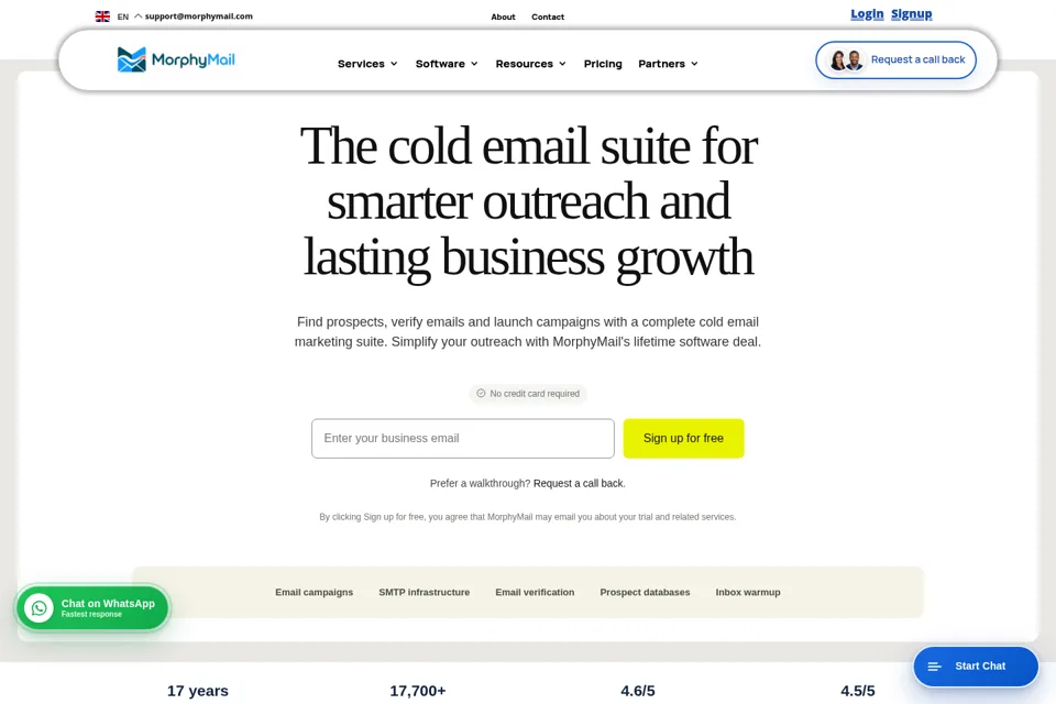 Aperçu de la landing page