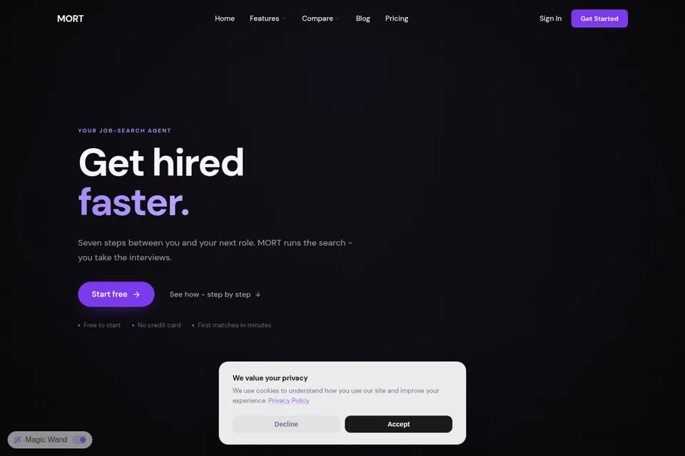 Aperçu de la landing page