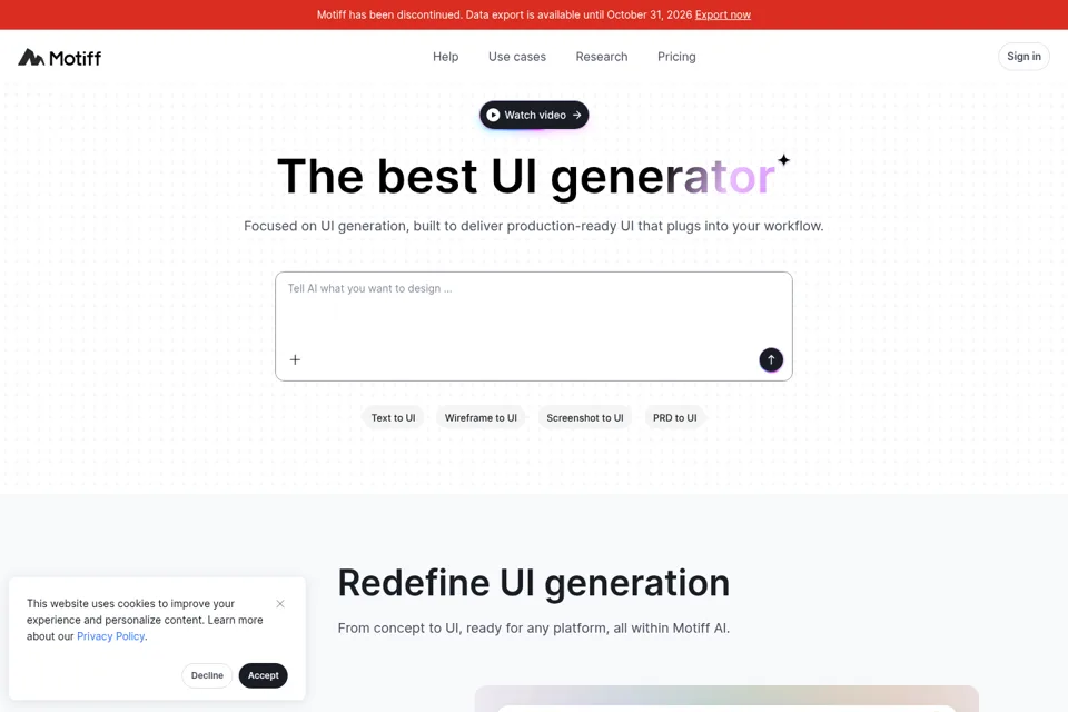 Aperçu de la landing page