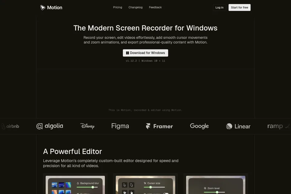 Aperçu de la landing page