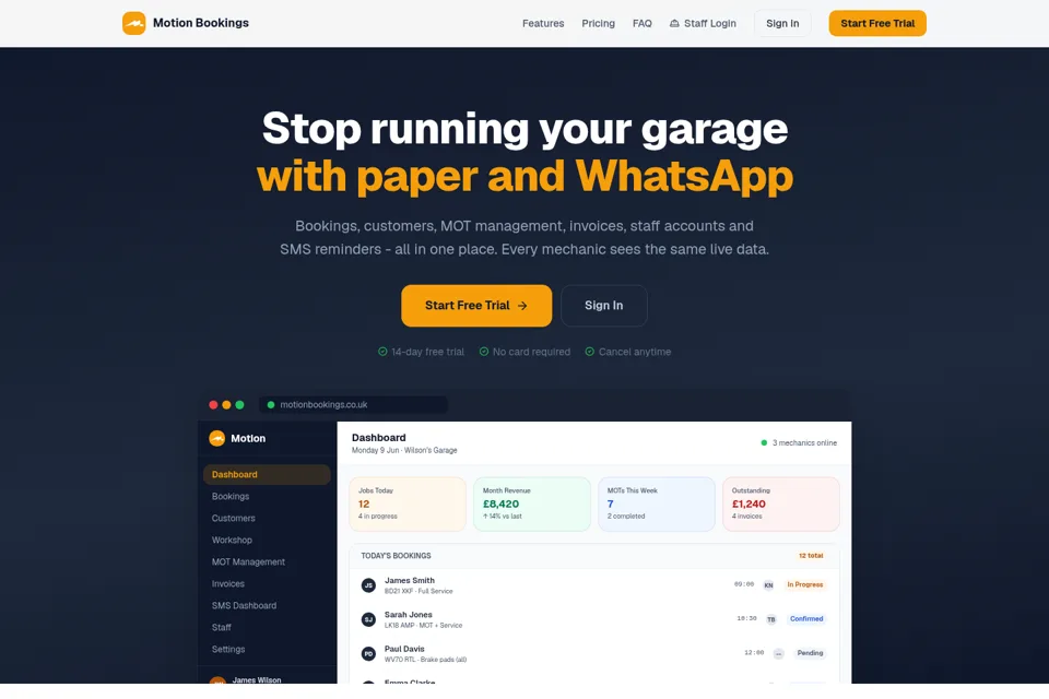 Aperçu de la landing page
