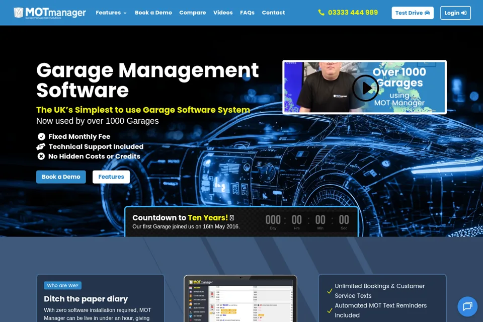 Aperçu de la landing page