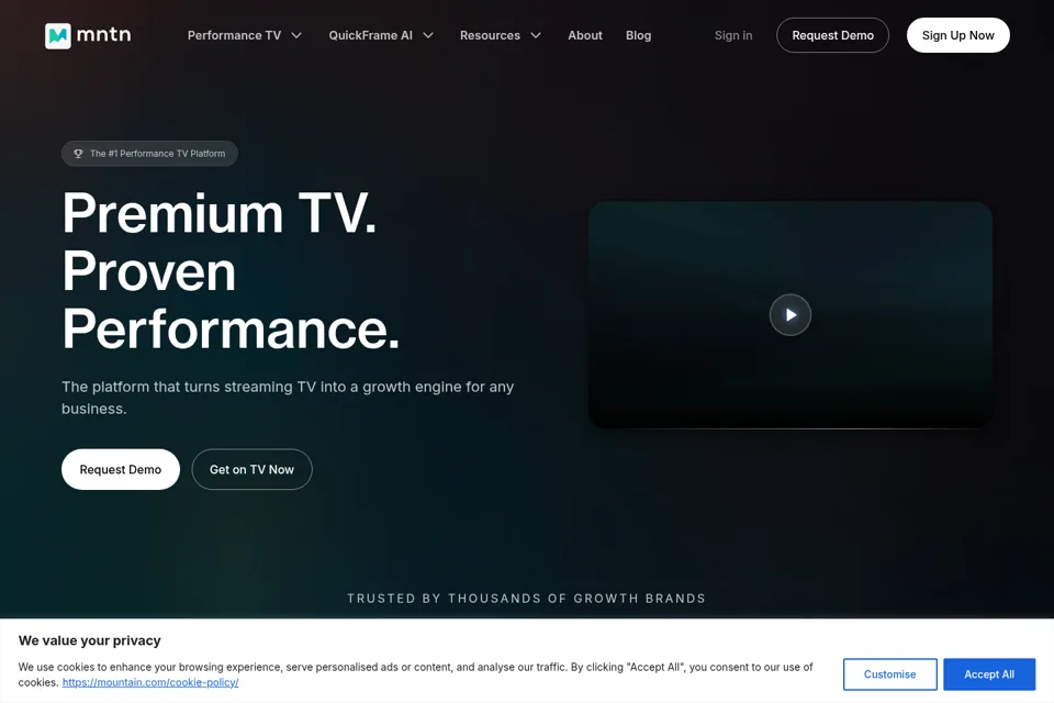 Aperçu de la landing page