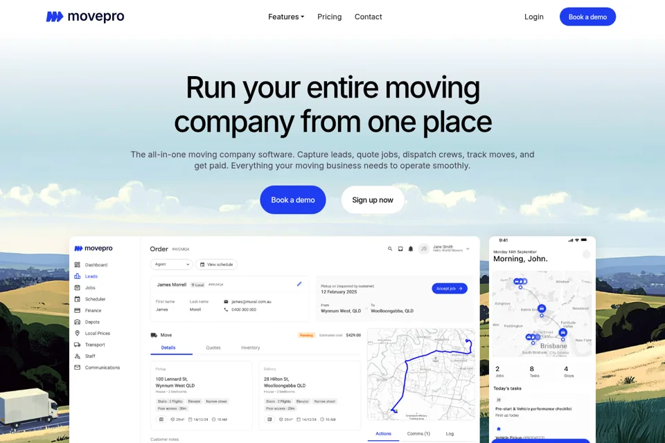 Aperçu de la landing page