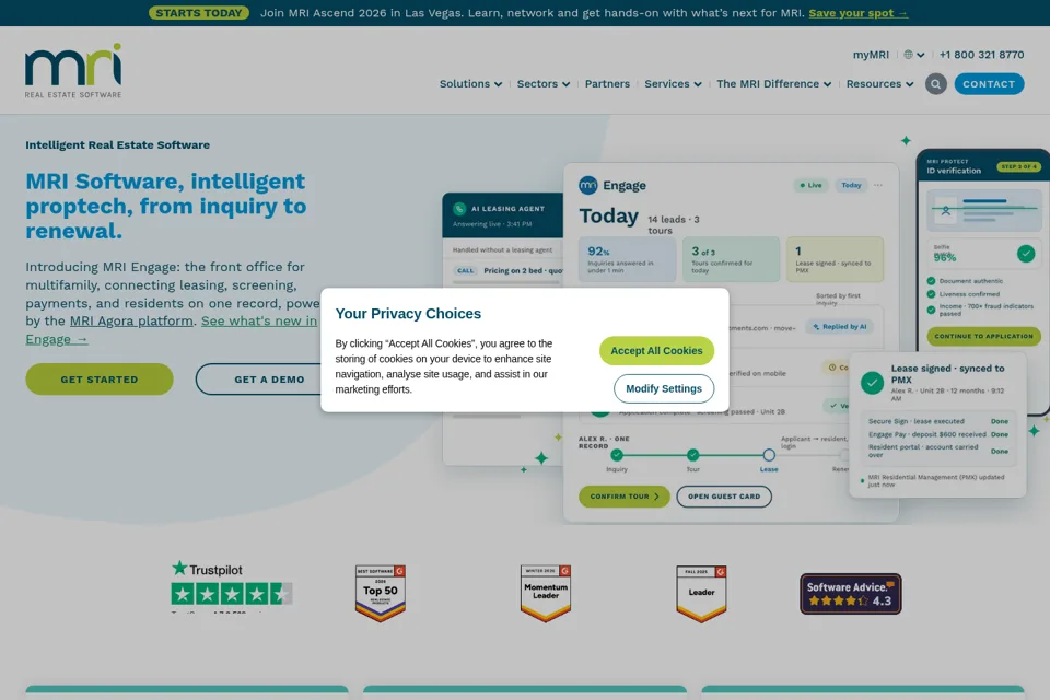 Aperçu de la landing page