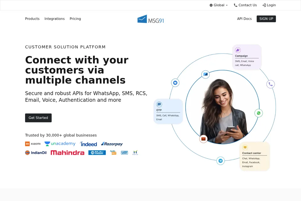 Aperçu de la landing page