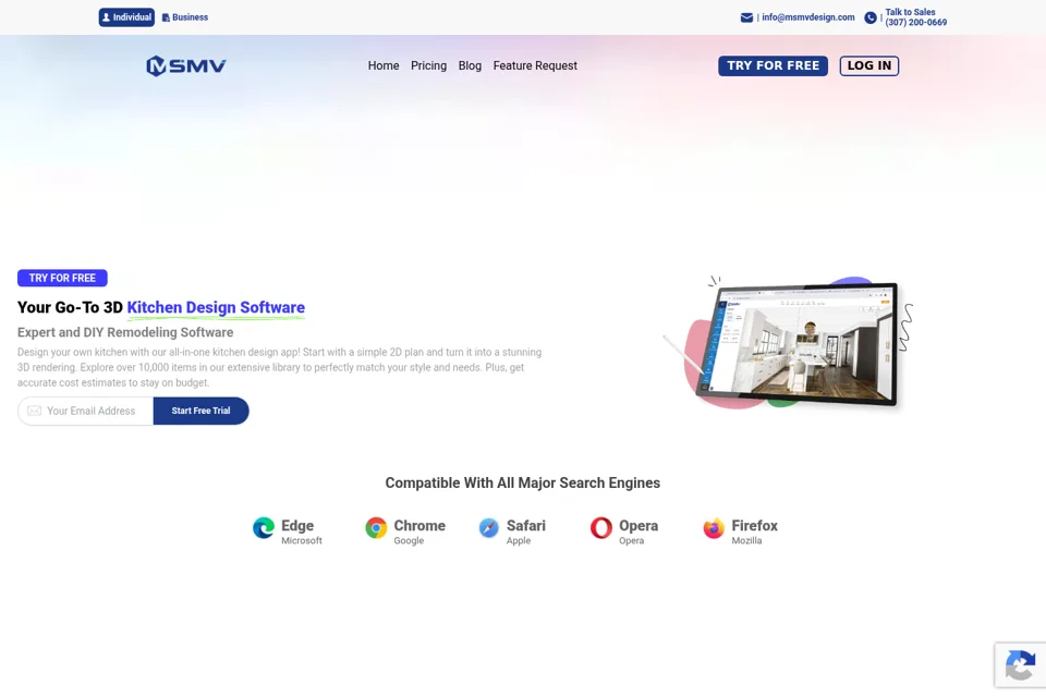 Aperçu de la landing page