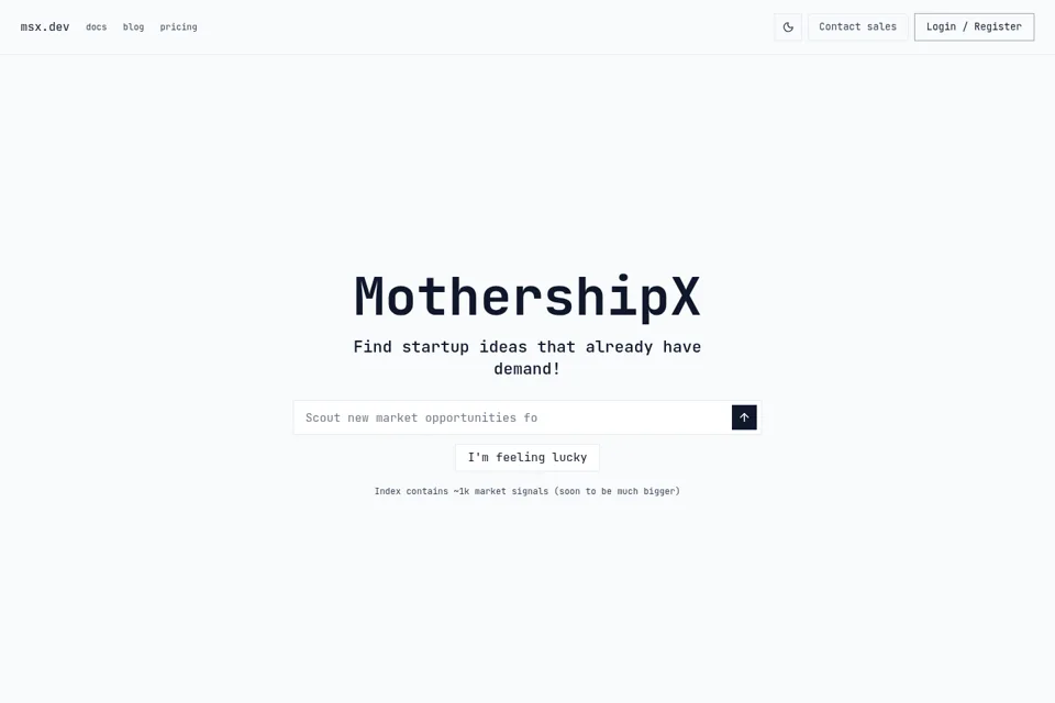 Aperçu de la landing page