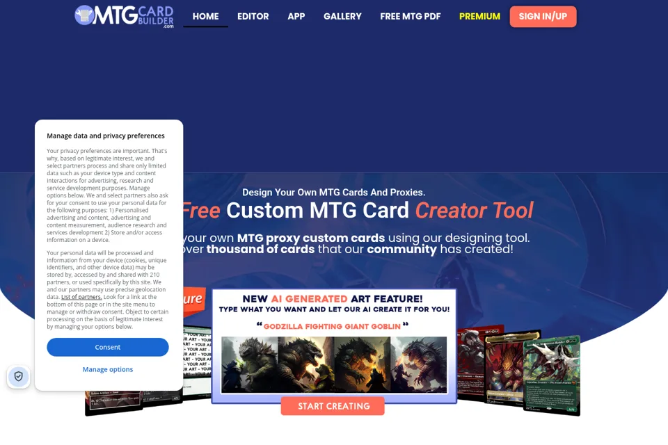 Landing page preview