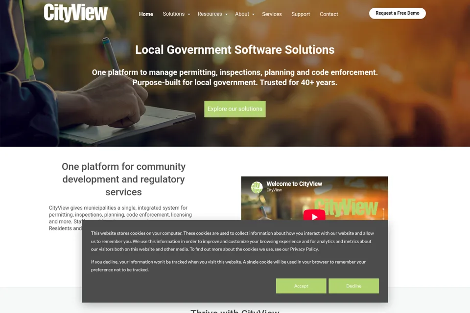Aperçu de la landing page