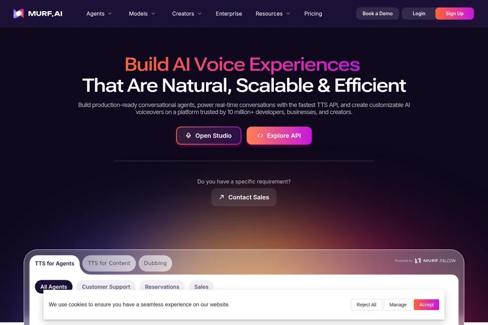 Aperçu de la landing page
