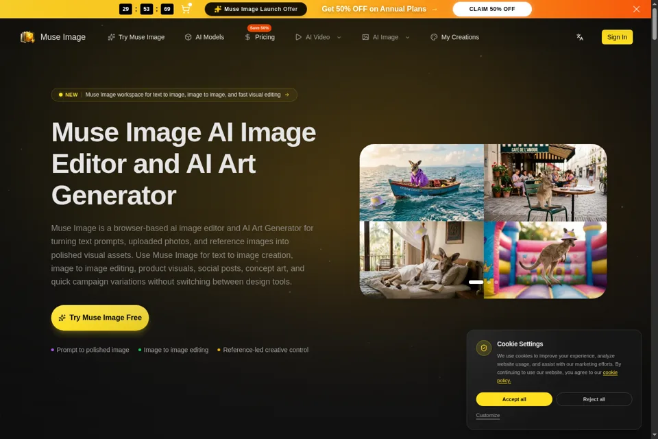 Aperçu de la landing page