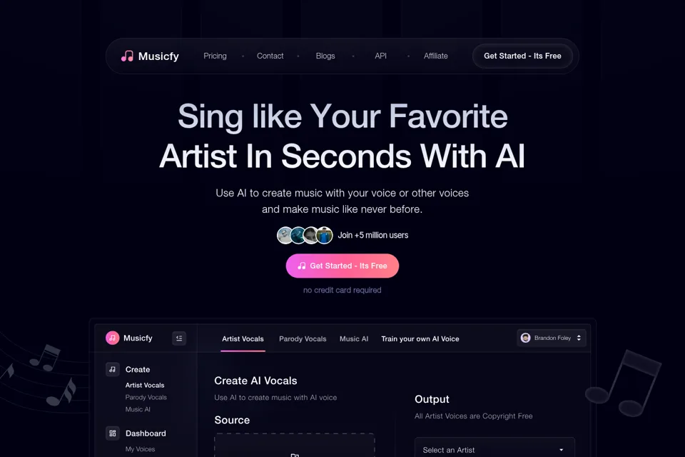 Aperçu de la landing page