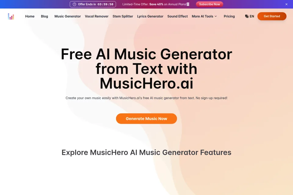 Aperçu de la landing page