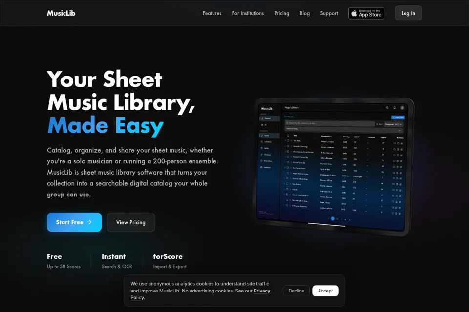 Aperçu de la landing page